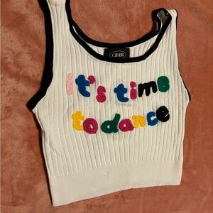 it's time to dance tank top. cute and colorful. barely worn but comfy